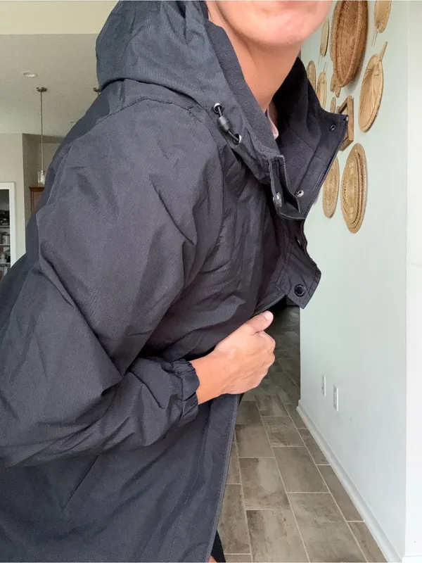 NWT New Balance Black Longline Hooded Rain Jacket or Parka Large - Image 5