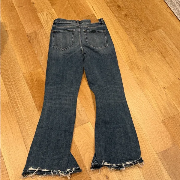 BKE Distressed slim fit‎ high rise super Flare Jeans in Blue 29 - Image 2