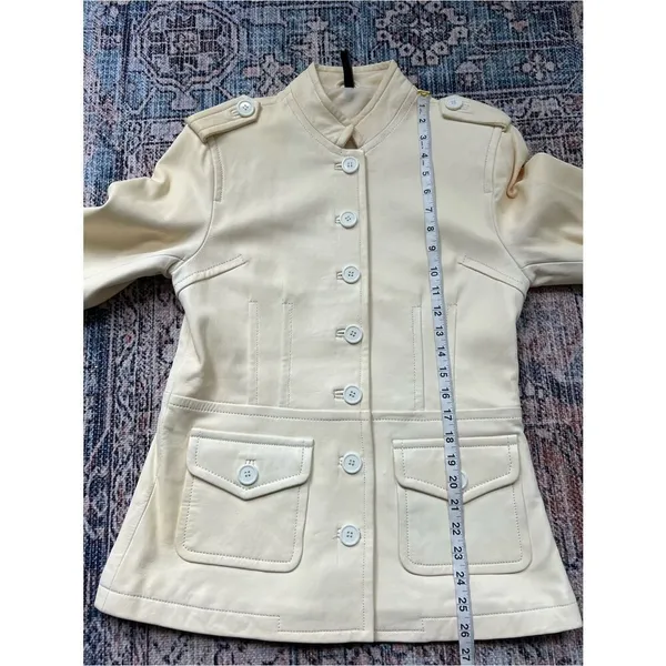 D2K Leather Cream Women's Casual Button - Image 8