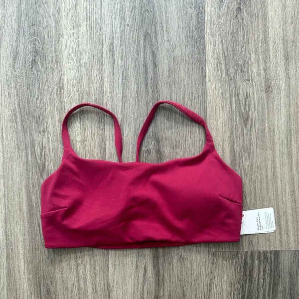 Lululemon Women's Pink Sports Bra Wunder train Strappy Race Bra 10 CD - Image 3