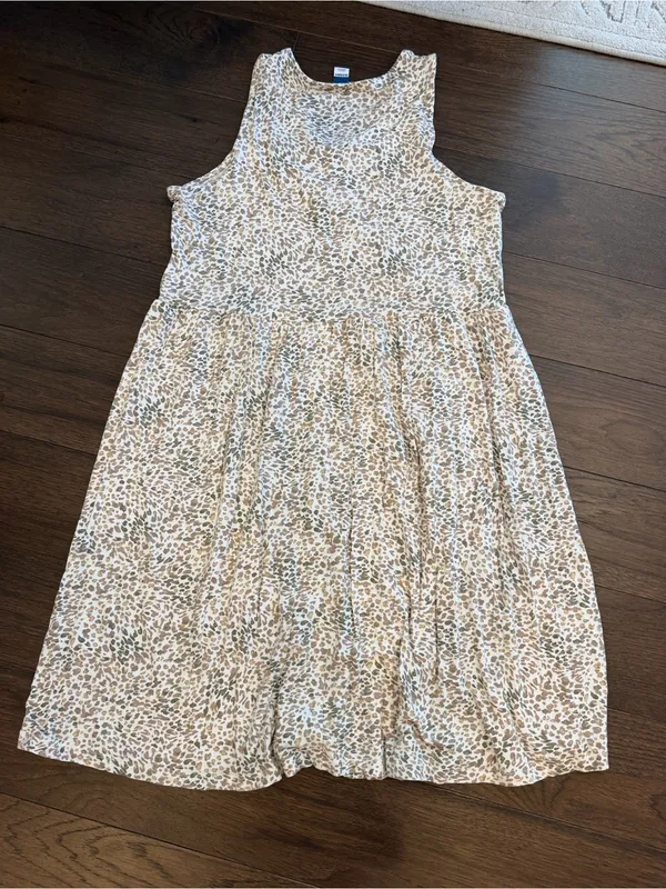 Old Navy Tan Leopard Print Dress Size Medium - C8-099 - Image 6