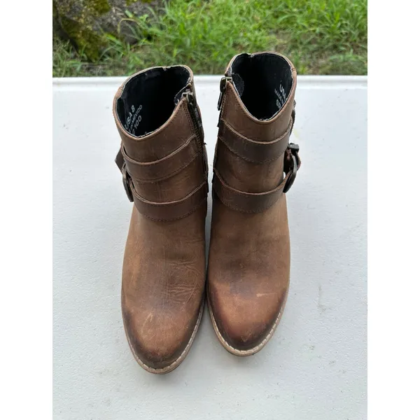 Sterling River Style SRC100 Rustic Genuine Leather Ankle Cowboy Boot Booties 8M Brown Size 8 - Image 2