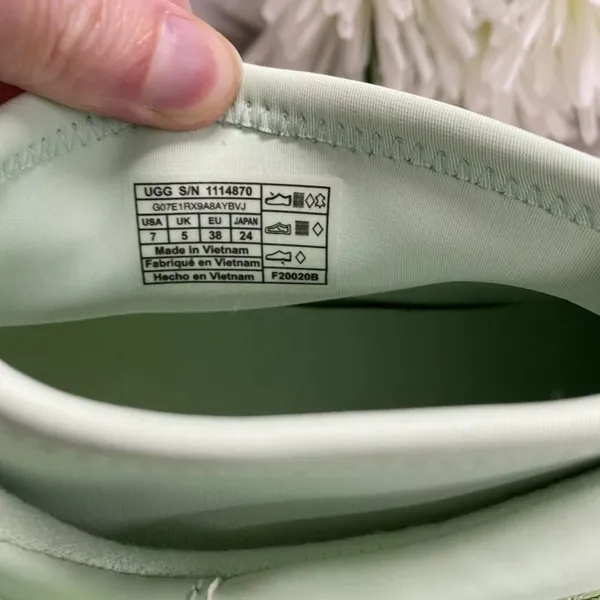 Ugg Sneaker Glitter Chunky Mint Green Spellout Graphic Strap Shoe Womens Size 7 - Image 3