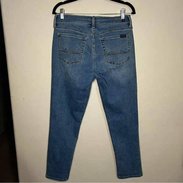 Seven For All Mankind Josephine Squiggle Button Fly Slim Straight Denim‎ Jeans - Image 9
