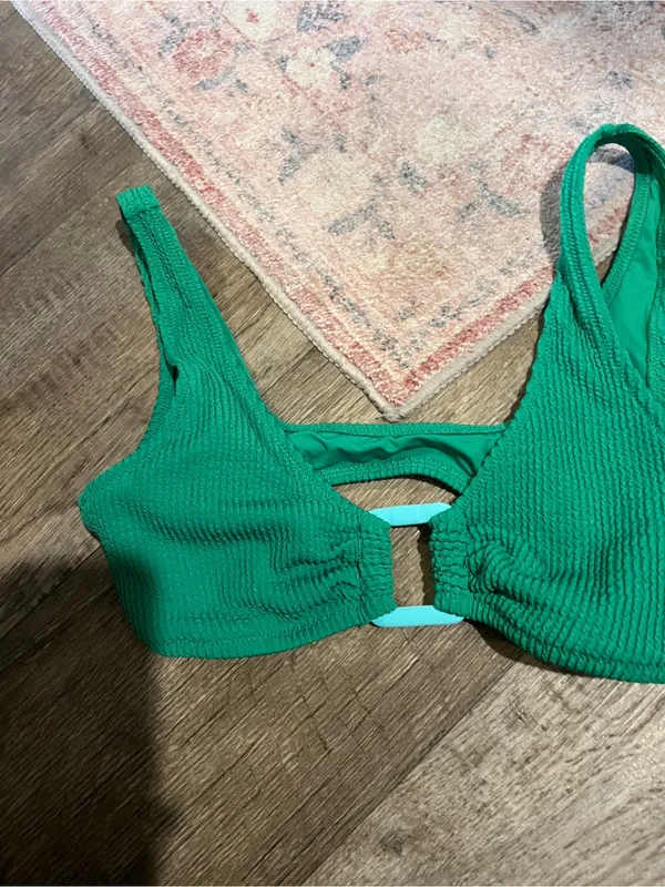 Aerie Green Textured Scoop Bralette Top - Image 5