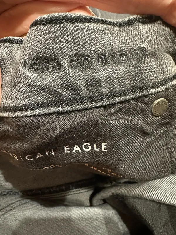 American Eagle Charcoal Grey Faded Black 90s Bootcut Jeans 16 High Rise - Image 6