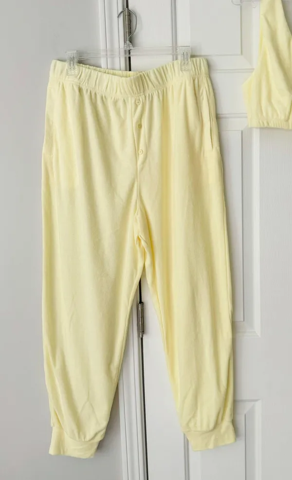 Anthropologie Sunday in Brooklyn Terrycloth Joggers & Bra Set, Size L - Image 6