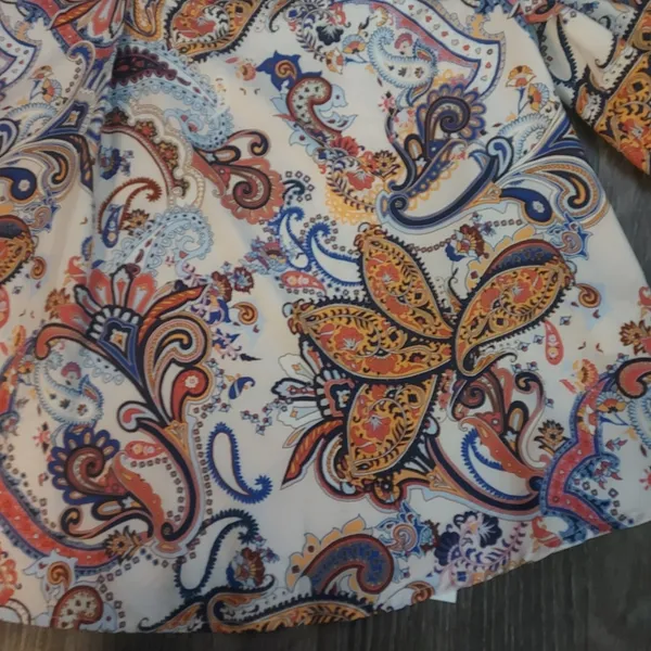 SHEIN Curve Floral V-Neck Paisley Print Blouse 2XL Plus Boho Dopamine 70s Look - Image 4