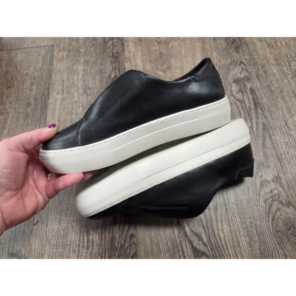 J/Slides Alara Leather Slip-On Platform Sneaker Black Shoes Size 7M - Image 3