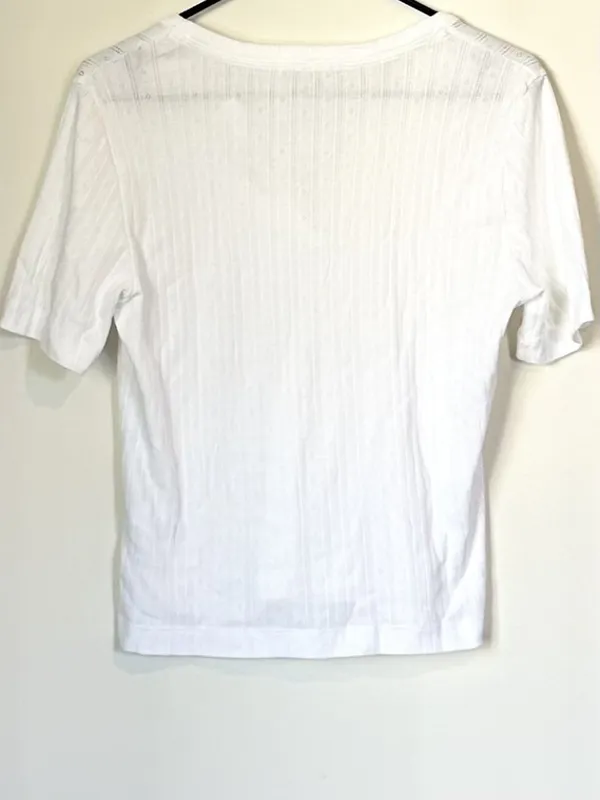 NWT Madewell Pointelle Notch Neck Tee in White - Size: Large - Image 7