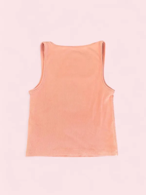 American Eagle Outfitters basic peach colored ribbed tank top  - Image 3