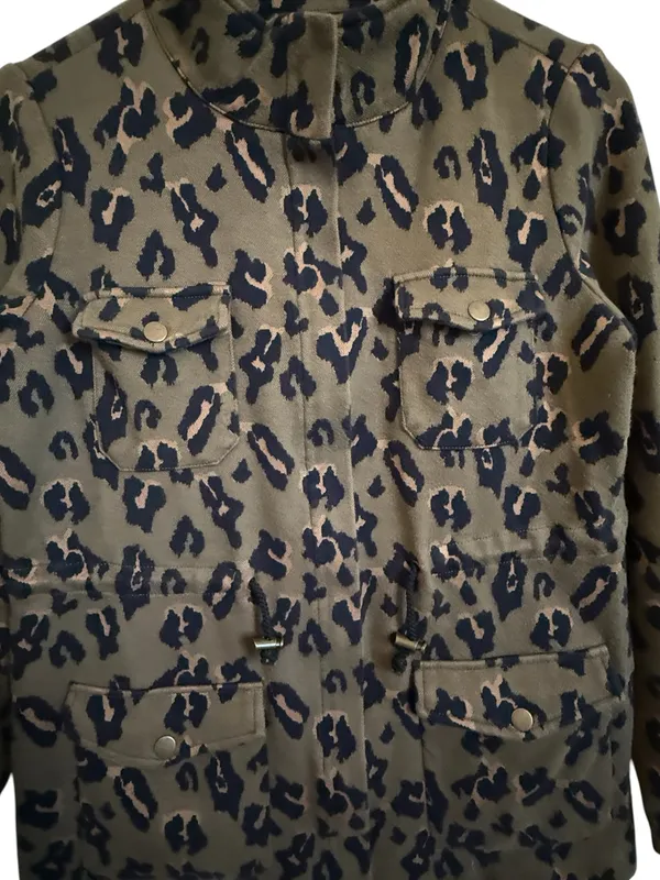 Anthropologie Tabitha Leopard Print Utility Jacket Women’s Sz S Safari Military - Image 6