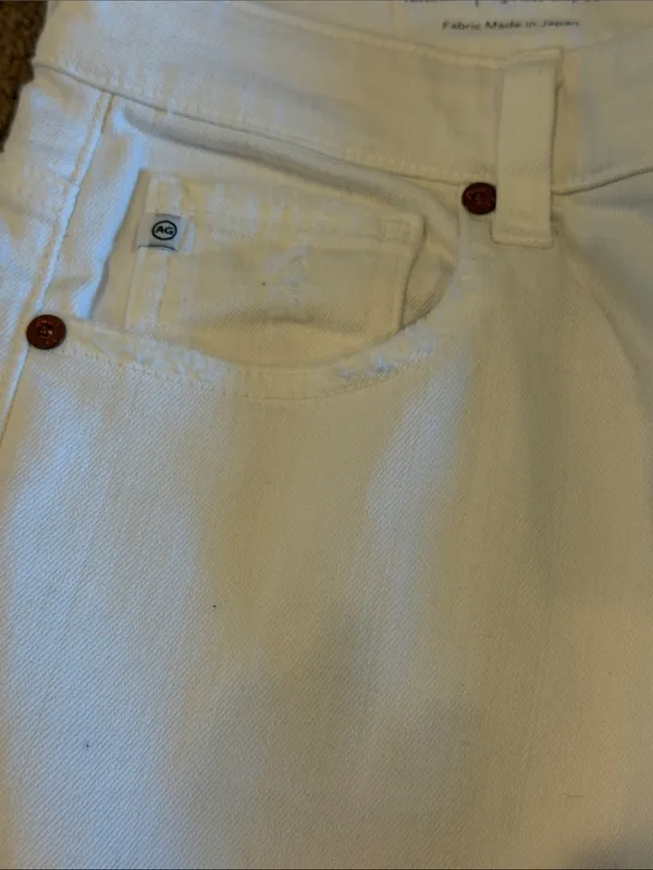 AG Adriano Goldschmied Kinsley High-Rise Crop Bootcut White Jeans Size 28 - Image 3