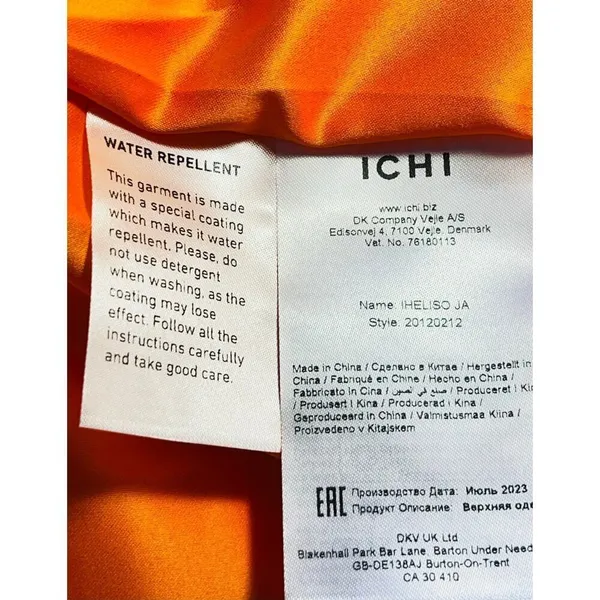 Anthropologie ICHI IHELISO JA Bomber Jacket size 38/ Medium Orange Full zip - Image 9