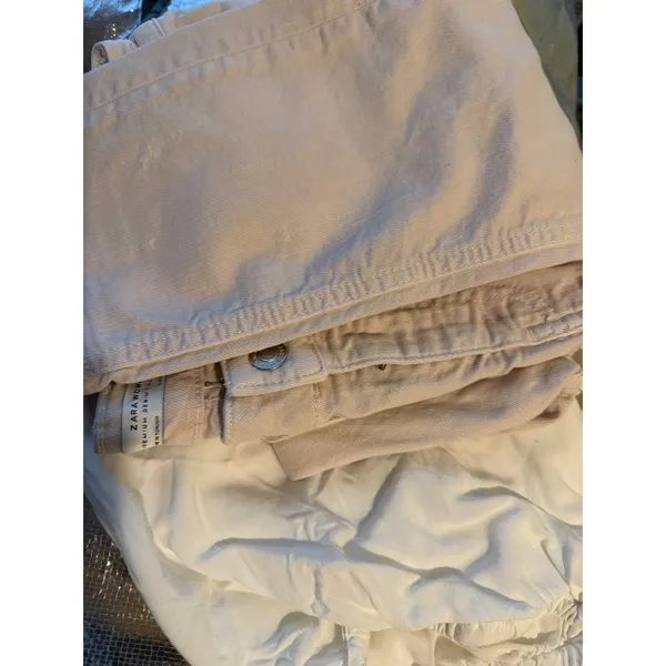 Zara Woman Premium Denim Distressed Slim‎ Jeans Blush Pink Raw Hem USA 6 EUR 38 - Image 8