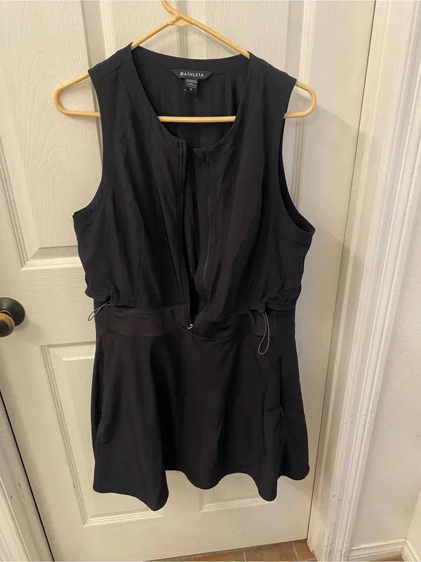 Athleta Venture out Black Zip-Front Tank Active Dress - Image 11