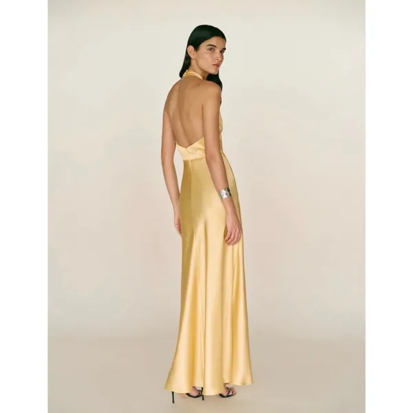 Reformation Daniela Silk Maxi Dress Ray Of Light Yellow size 2 C0 - Image 12