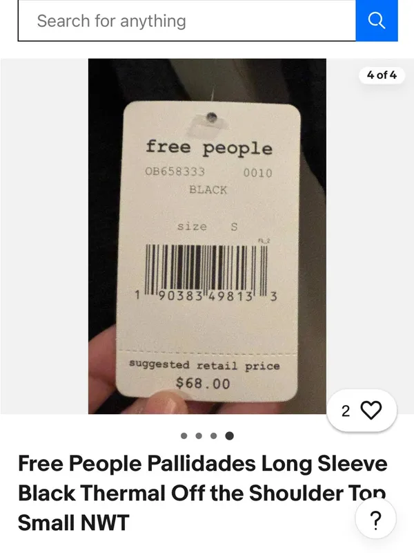 Free People - We The Free Charcoal Black Off-Shoulder Pullover | Size Large - Image 10