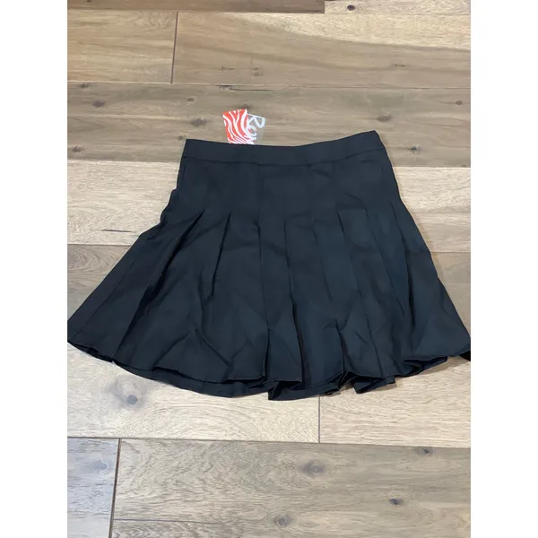 Romwe Skirt Size 6 Black Pleated Lightweight Mini Stretch Waistband New With Tag - Image 7