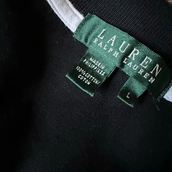 Lauren Ralph Lauren Womens Size Large Black Embroidered Logo Cardigan - Image 6