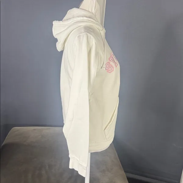 Women’s White Embroidered SYRACUSE College Drawstring Hoodie Size L NEW - Image 3
