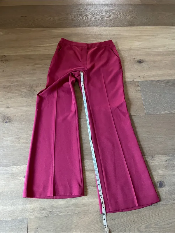 MILLY Nash Cady Pants- Burgundy Wide Leg Trousers Size 4 - Image 7