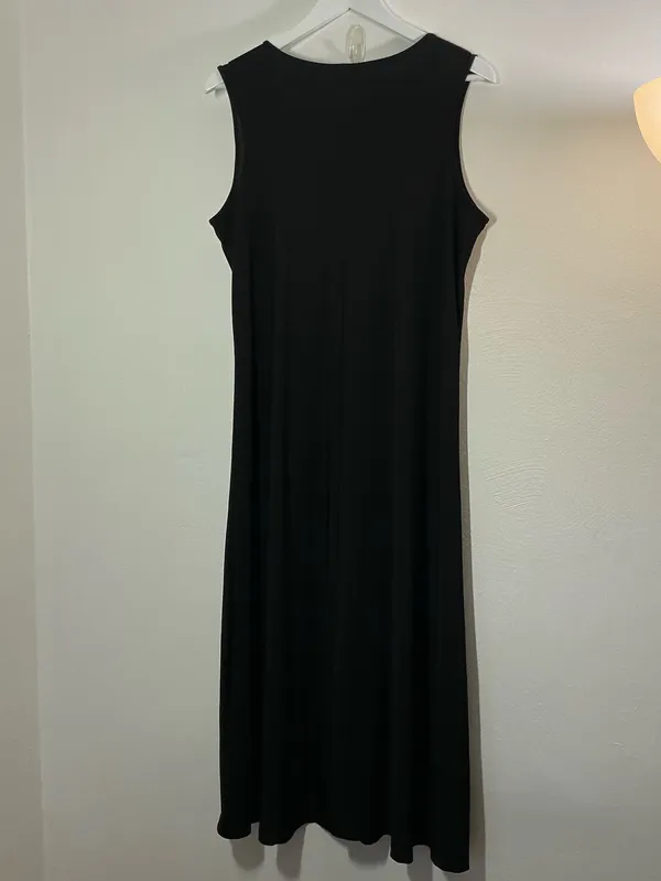 Attitudes by Renee Black Sleeveless Scoop Neck Maxi Dress Size Large - Image 2