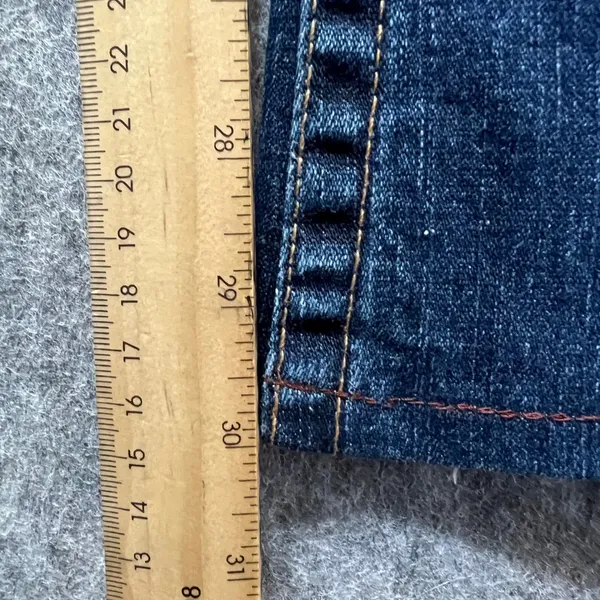 True Religion Bootcut Jeans Dark Wash Distressed Denim USA Made Size 29 Altered‎ - Image 3