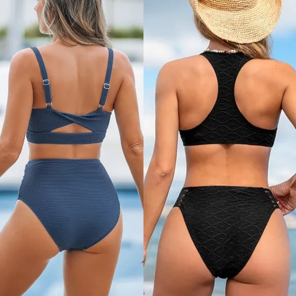 NWT Cupshe Lot of 2 Two Piece Swimsuits Bikinis Swim 2-PC Paddle Bundle Size L - Image 4