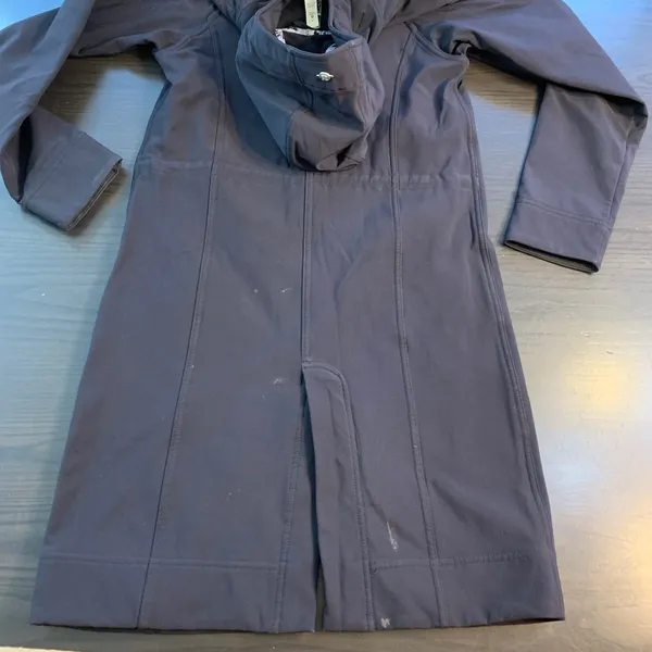 Lululemon Soft Shell Black Hooded Full Zip Long Jacket Coat Womens‎ 4 Minimalist - Image 11