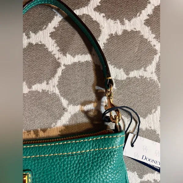 Dooney & Bourke NWT Turquoise Leather Mini Shoulder or Wristlet Bag summer fun - Image 14
