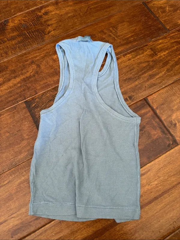 SKIMS Ribbed Racerback Tank in Blue - Image 3
