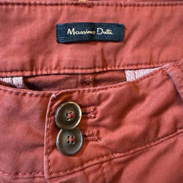 Massimo Dutti Trouser‎ Pant 2 Rust Red Business Casual Chino Bottoms 31" Inseam - Image 8