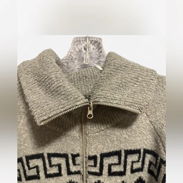 Universal Thread Geometric Zip Cardigan Sweater Heather Gray Black L - Image 7