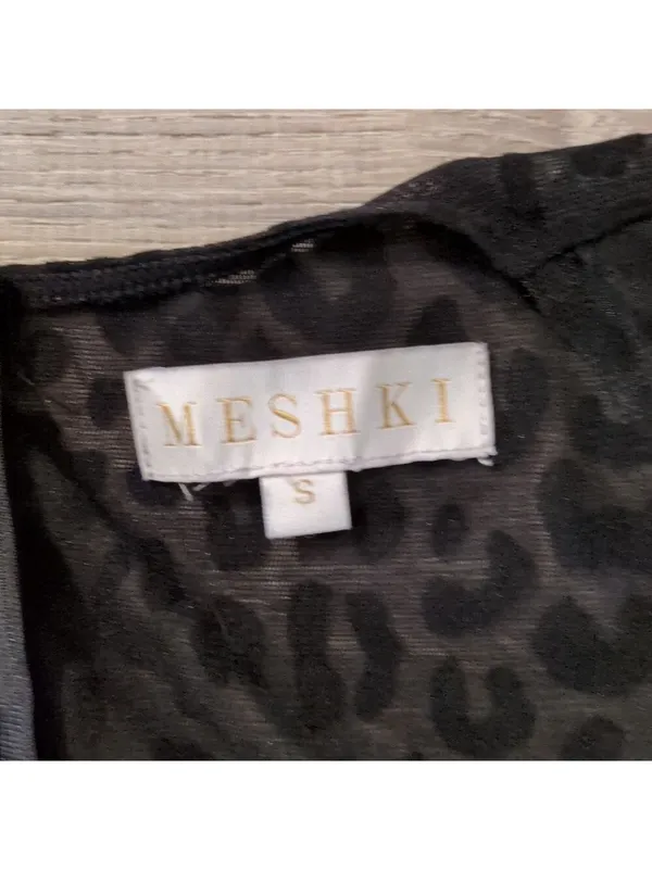 Meshki Black Leopard Print Seara Devorah Mini Bodysuit Dress Size Small - Image 5