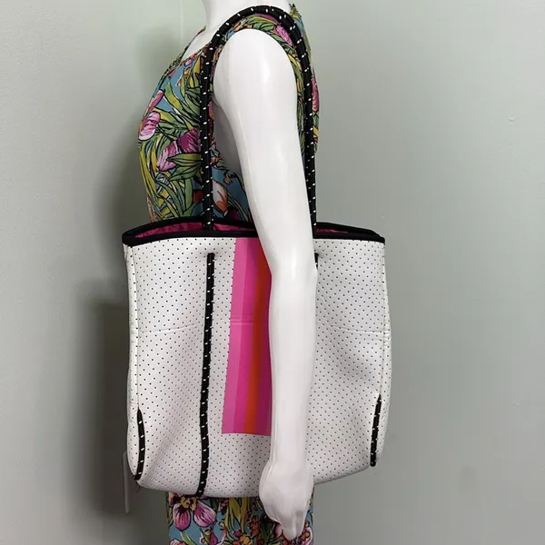Neoprene Lemonbella Tote Bag White - Image 4