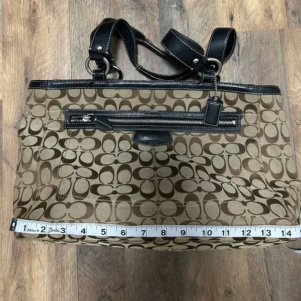 Coach Y2K Brown and Black Signature Tote - Image 11