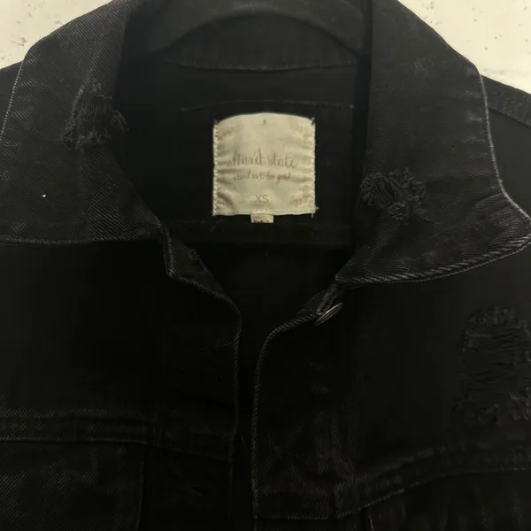 Altard‎ State Black Distressed Denim Jacket Oversized Trucker XS - Image 2