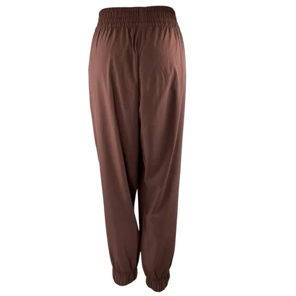 Vuori Women's Brown High Waisted Elastic Waist Tapered Trousers Joggers Pants L - Image 3