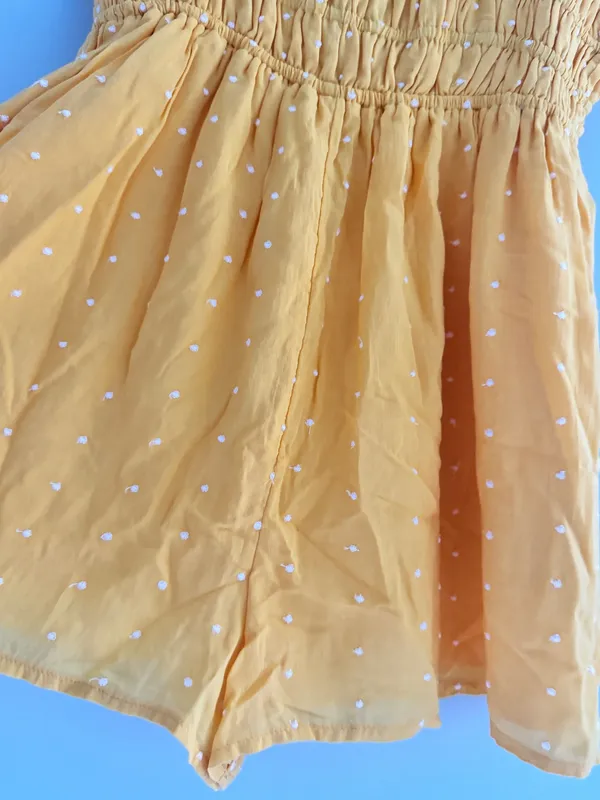 Urban Outfitters yellow polka dot romper S - Image 3