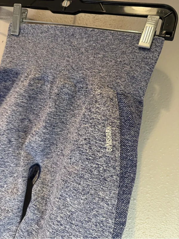 Gymshark Vital Seamless Workout Biker Shorts - Blue Marl Size Small - Image 2