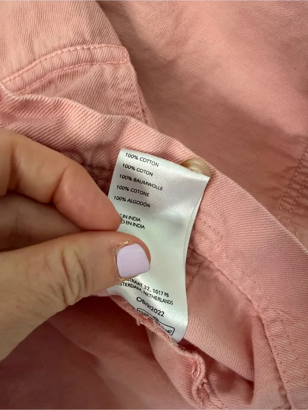 Anthropologie Pilcro Pink Short Sleeve Cropped Boxy Outdoorsy Blouse M - Image 6
