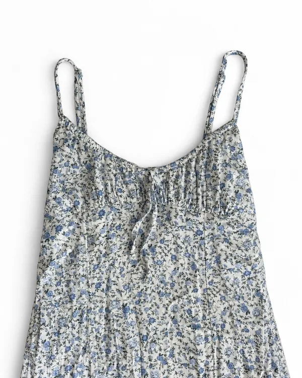 No Boundaries Blue Floral Corset Maxi Dress XS 0-2 - Image 5