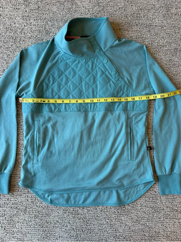 Swannies‎ Golf Women's Teal Quilted Panel Pullover Sweater Comfort Size Small - Image 6