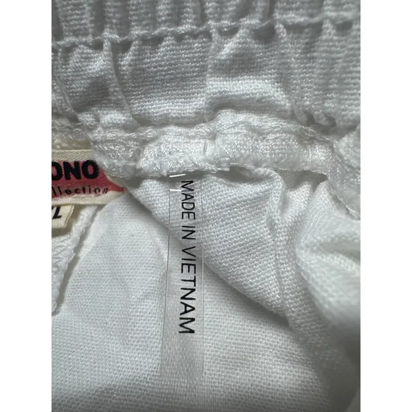 Ci‎ Sono Linen Collection White Shorts XL Drawstring Elastic Waist Pockets - Image 5