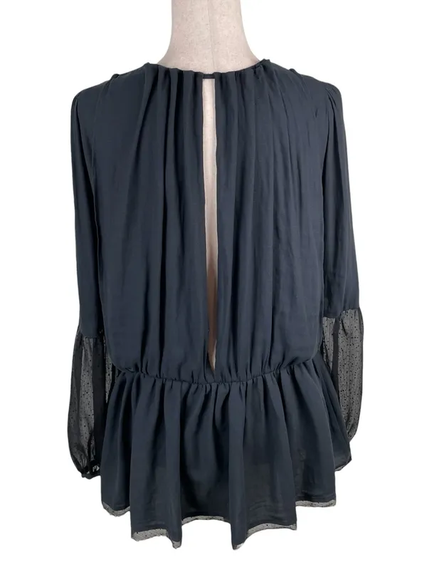 Free People Soul Serene Top Black Size XS Sheer Contrast Whimsigoth Boho Witchy - Image 6