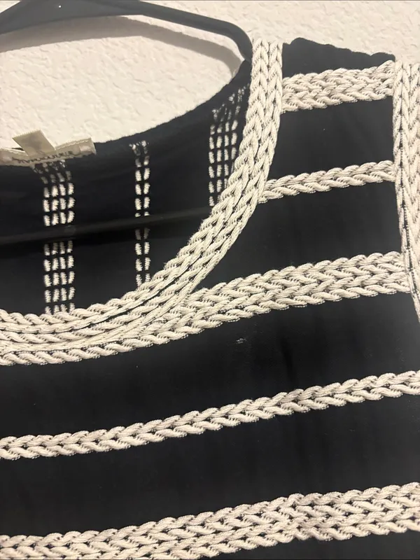 Max Studio black and White nautical Striped Knit Tank Dress M - Image 5