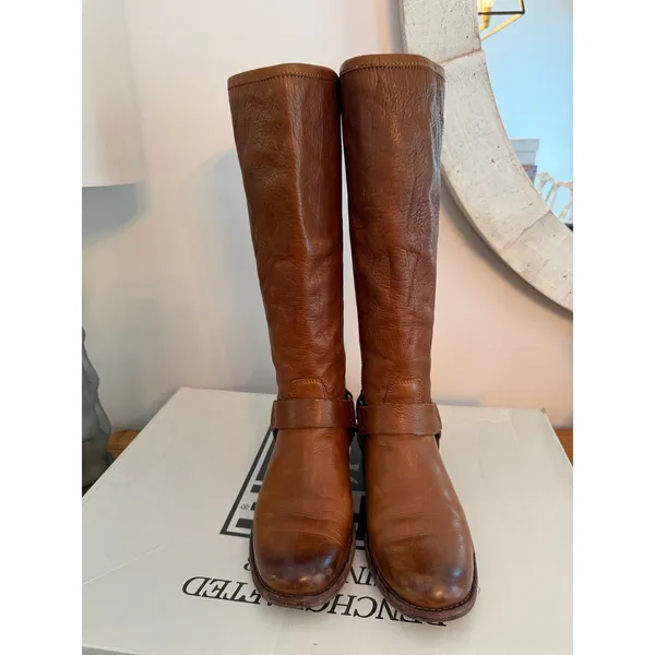 Frye Phillip Harness Tall Cognac Leather riding boots size 7.5 - Image 2