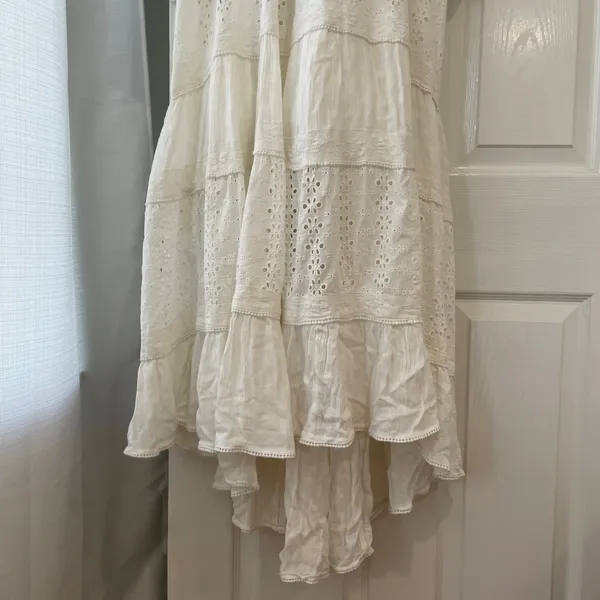 Free People Mockingbird White Eyelet Tiered Maxi Dress - Image 5