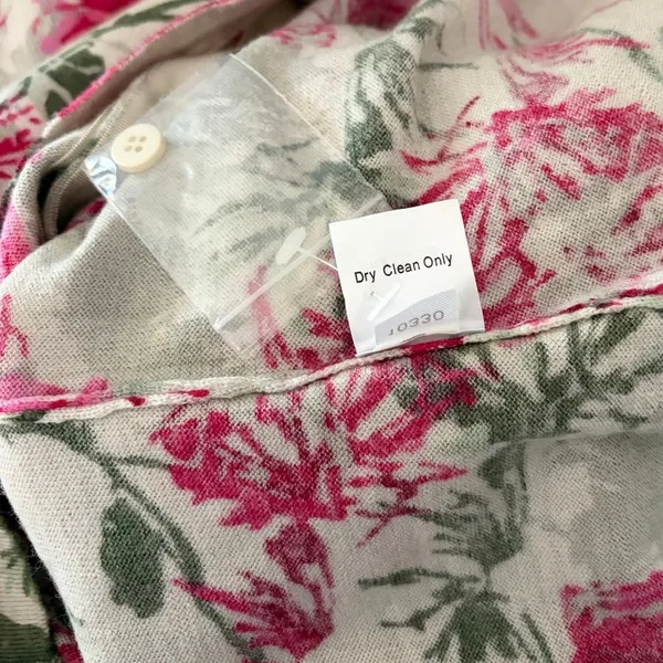 NEW!! GARNET HILL Merino Wool Cardigan‎ Sweater Floral Gray Pink Preppy Small - Image 11